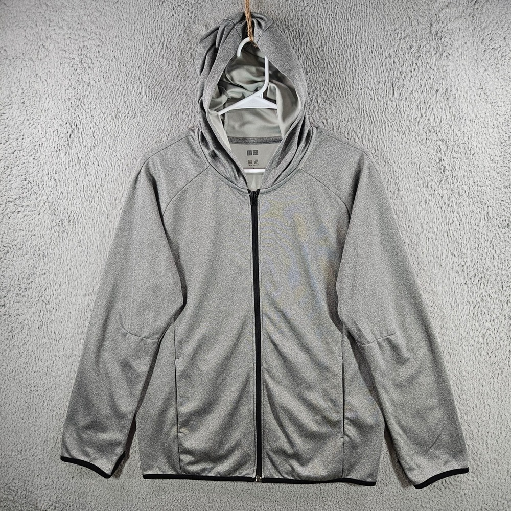 Uniqlo Dry-Ex Full Zip Hoodie Gray Odor Control Active Jacket Womens L